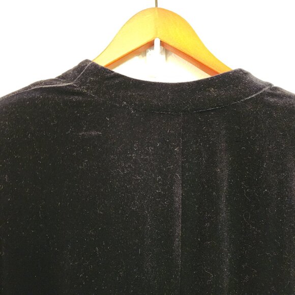 Vtg Donna Ricco Black Velvet Sparkly Midi Dress Sz 24 VNeck Long Slv Wimsigoth - Picture 12 of 15